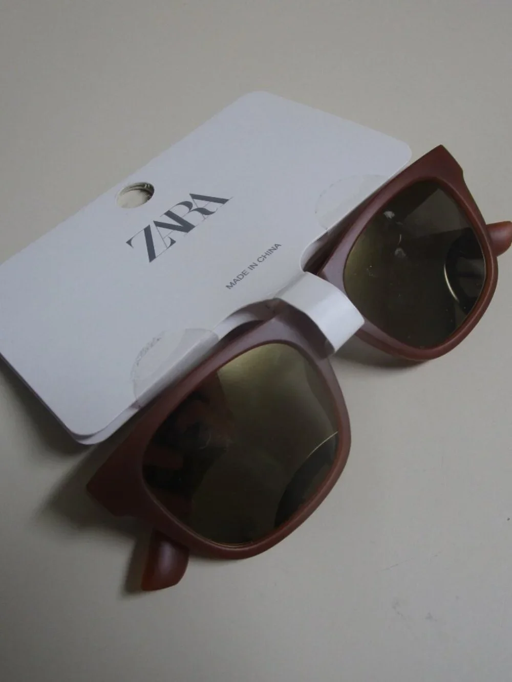 NWT Zara kids brown square-frame sunglasses dark lenses cool summer fun beach